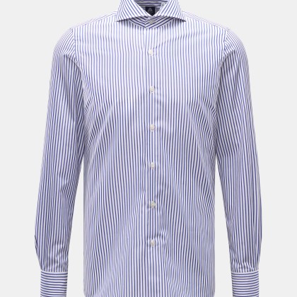 Finamore - Herren - Business Hemd %27Sergio Napoli%27 Haifisch-Kragen blau/weiß gestreift Finamore - Herren - Business Hemd %27Sergio Napoli%27 Haifisch-Kragen blau/weiß gestreift