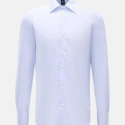 Finamore - Herren - Business Hemd %27Rodi Napoli%27 Kent-Kragen hellblau/weiß gestreift Finamore - Herren - Business Hemd %27Rodi Napoli%27 Kent-Kragen hellblau/weiß gestreift