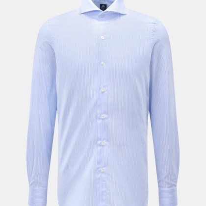 Finamore - Herren - Business Hemd %27Sergio Napoli%27 Haifisch-Kragen pastellblau/weiß gestreift Finamore - Herren - Business Hemd %27Sergio Napoli%27 Haifisch-Kragen pastellblau/weiß gestreift