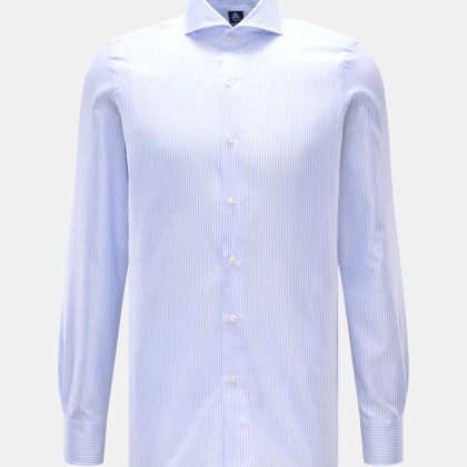 Finamore - Herren - Business Hemd %27Sergio Napoli%27 Haifisch-Kragen hellblau/weiß gestreift Finamore - Herren - Business Hemd %27Sergio Napoli%27 Haifisch-Kragen hellblau/weiß gestreift