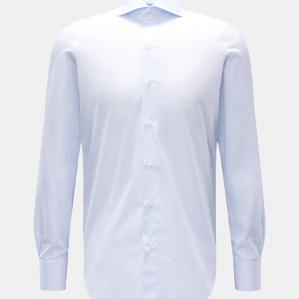 Finamore - Herren - Business Hemd %27Sergio Milano%27 Haifisch-Kragen hellblau/weiß gestreift Finamore - Herren - Business Hemd %27Sergio Milano%27 Haifisch-Kragen hellblau/weiß gestreift