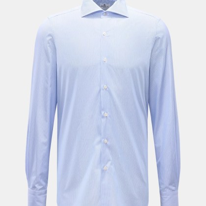 Finamore - Herren - Business Hemd %27Edoardo Napoli%27 Haifisch-Kragen blau/weiß gestreift Finamore - Herren - Business Hemd %27Edoardo Napoli%27 Haifisch-Kragen blau/weiß gestreift
