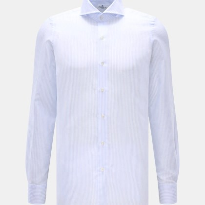 Finamore - Herren - Business Hemd %27Sergio Napoli%27 Haifisch-Kragen hellblau/weiß gestreift Finamore - Herren - Business Hemd %27Sergio Napoli%27 Haifisch-Kragen hellblau/weiß gestreift