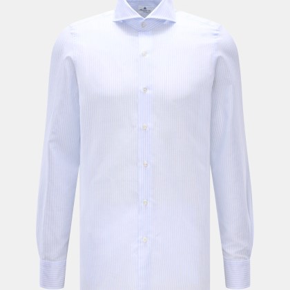 Finamore - Herren - Business Hemd %27Sergio Napoli%27 Haifisch-Kragen hellblau/weiß gestreift Finamore - Herren - Business Hemd %27Sergio Napoli%27 Haifisch-Kragen hellblau/weiß gestreift