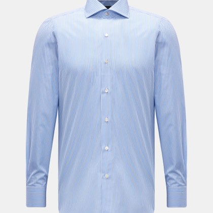 Finamore - Herren - Business Hemd %27Eduardo Napoli%27 Haifisch-Kragen hellblau/weiß gestreift Finamore - Herren - Business Hemd %27Eduardo Napoli%27 Haifisch-Kragen hellblau/weiß gestreift