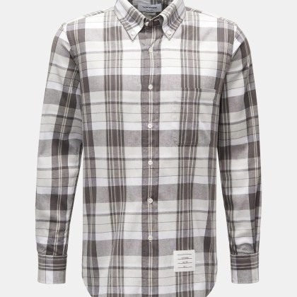 Thom Browne - Herren - Casual Hemd Button-Down-Kragen grau/weiß kariert Thom Browne - Herren - Casual Hemd Button-Down-Kragen grau/weiß kariert