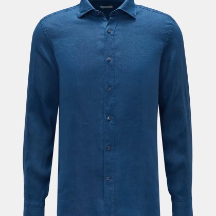 BRAUN Hamburg Essentials - Herren - Leinenhemd Haifisch-Kragen dunkelblau BRAUN Hamburg Essentials - Herren - Leinenhemd Haifisch-Kragen dunkelblau