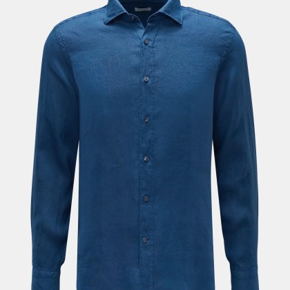 BRAUN Hamburg Essentials - Herren - Leinenhemd Haifisch-Kragen dunkelblau BRAUN Hamburg Essentials - Herren - Leinenhemd Haifisch-Kragen dunkelblau