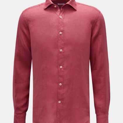 BRAUN Hamburg Essentials - Herren - Leinenhemd Haifisch-Kragen rot BRAUN Hamburg Essentials - Herren - Leinenhemd Haifisch-Kragen rot