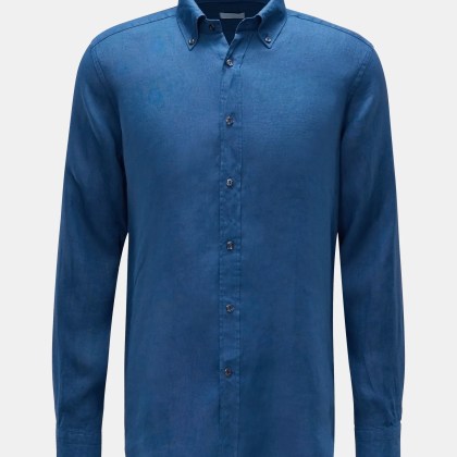 BRAUN Hamburg Essentials - Herren - Leinenhemd Button-Down-Kragen dunkelblau BRAUN Hamburg Essentials - Herren - Leinenhemd Button-Down-Kragen dunkelblau