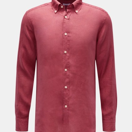 BRAUN Hamburg Essentials - Herren - Leinenhemd Button-Down-Kragen rot BRAUN Hamburg Essentials - Herren - Leinenhemd Button-Down-Kragen rot