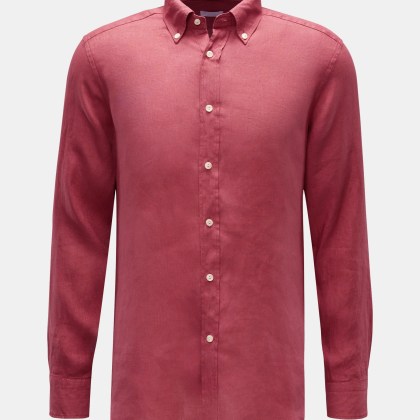 BRAUN Hamburg Essentials - Herren - Leinenhemd Button-Down-Kragen rot BRAUN Hamburg Essentials - Herren - Leinenhemd Button-Down-Kragen rot