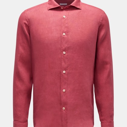 BRAUN Hamburg Essentials - Herren - Leinenhemd Haifisch-Kragen rot BRAUN Hamburg Essentials - Herren - Leinenhemd Haifisch-Kragen rot