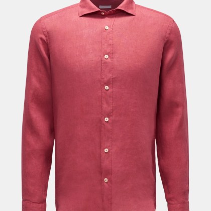 BRAUN Hamburg Essentials - Herren - Leinenhemd Haifisch-Kragen rot BRAUN Hamburg Essentials - Herren - Leinenhemd Haifisch-Kragen rot