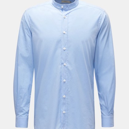 Weber+Weber - Herren - Casual Hemd %27Vintage Popeline Plain Collar Shirt%27 Grandad-Kragen hellblau Weber+Weber - Herren - Casual Hemd %27Vintage Popeline Plain Collar Shirt%27 Grandad-Kragen hellblau