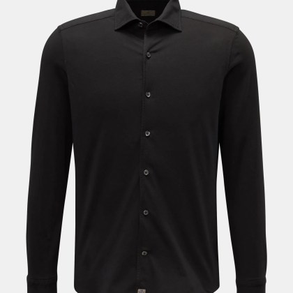 Sonrisa - Herren - Jersey-Hemd Haifisch-Kragen schwarz Sonrisa - Herren - Jersey-Hemd Haifisch-Kragen schwarz