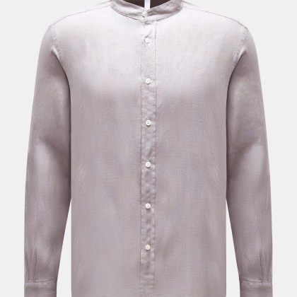 04651/ A trip in a bag - Herren - Leinenhemd %27Linen Guru%27 Grandad-Kragen grau 04651/ A trip in a bag - Herren - Leinenhemd %27Linen Guru%27 Grandad-Kragen grau