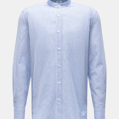 Giampaolo - Herren - Casual Hemd Grandad-Kragen blau/weiß gestreift Giampaolo - Herren - Casual Hemd Grandad-Kragen blau/weiß gestreift