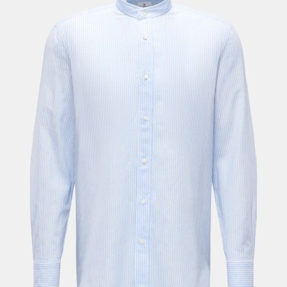 Giampaolo - Herren - Casual Hemd Grandad-Kragen hellblau/weiß gestreift Giampaolo - Herren - Casual Hemd Grandad-Kragen hellblau/weiß gestreift