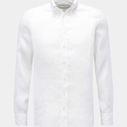 Lardini - Herren - Leinenhemd %27Eqberto%27 Button-Down-Kragen offwhite Lardini - Herren - Leinenhemd %27Eqberto%27 Button-Down-Kragen offwhite