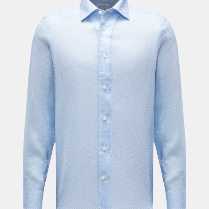 Eddy Monetti - Herren - Leinenhemd Kent-Kragen hellblau/weiß gemustert Eddy Monetti - Herren - Leinenhemd Kent-Kragen hellblau/weiß gemustert
