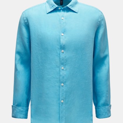 04651/ A trip in a bag - Herren - Leinenhemd Haifisch-Kragen türkis 04651/ A trip in a bag - Herren - Leinenhemd Haifisch-Kragen türkis