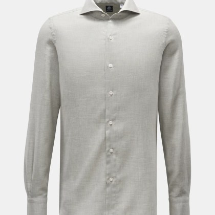 Finamore - Herren - Casual Hemd %27Sergio Napoli%27 Haifisch-Kragen hellgrau meliert Finamore - Herren - Casual Hemd %27Sergio Napoli%27 Haifisch-Kragen hellgrau meliert