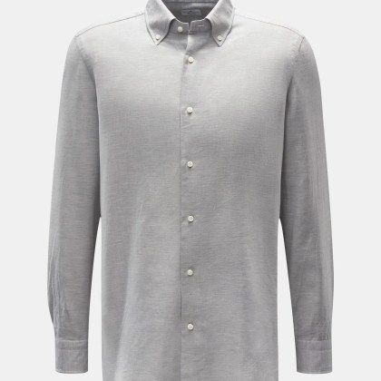 Giampaolo - Herren - Casual Hemd Button-Down-Kragen hellgrau meliert Giampaolo - Herren - Casual Hemd Button-Down-Kragen hellgrau meliert