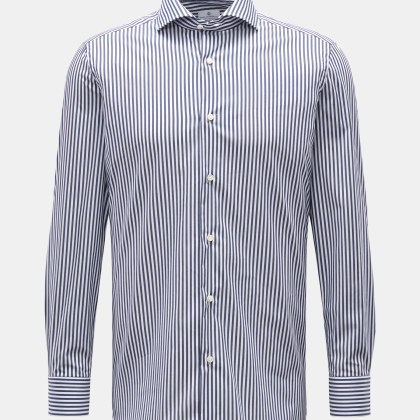 Giampaolo - Herren - Casual-Hemd Haifisch-Kragen navy/weiß gestreift Giampaolo - Herren - Casual-Hemd Haifisch-Kragen navy/weiß gestreift