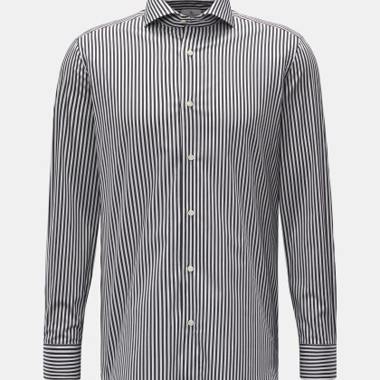 Giampaolo - Herren - Casual-Hemd Haifisch-Kragen schwarz/weiß gestreift Giampaolo - Herren - Casual-Hemd Haifisch-Kragen schwarz/weiß gestreift