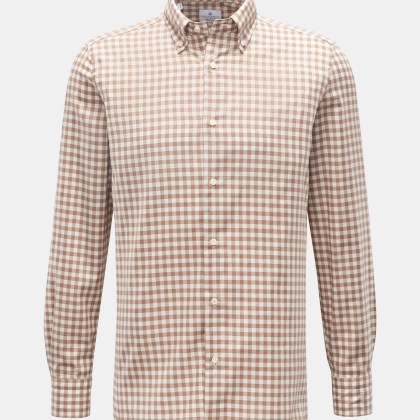 Giampaolo - Herren - Casual-Hemd Button-Down-Kragen hellbraun/offwhite kariert Giampaolo - Herren - Casual-Hemd Button-Down-Kragen hellbraun/offwhite kariert
