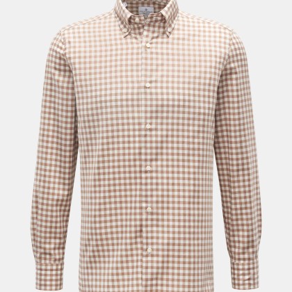 Giampaolo - Herren - Casual-Hemd Button-Down-Kragen hellbraun/offwhite kariert Giampaolo - Herren - Casual-Hemd Button-Down-Kragen hellbraun/offwhite kariert