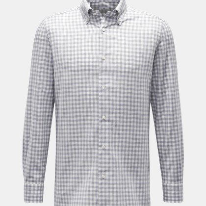 Giampaolo - Herren - Casual-Hemd Button-Down-Kragen hellgrau/offwhite kariert Giampaolo - Herren - Casual-Hemd Button-Down-Kragen hellgrau/offwhite kariert