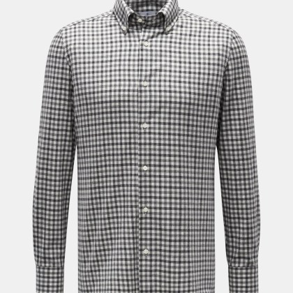 Giampaolo - Herren - Casual Hemd Button-Down-Kragen anthrazit/weiß kariert Giampaolo - Herren - Casual Hemd Button-Down-Kragen anthrazit/weiß kariert