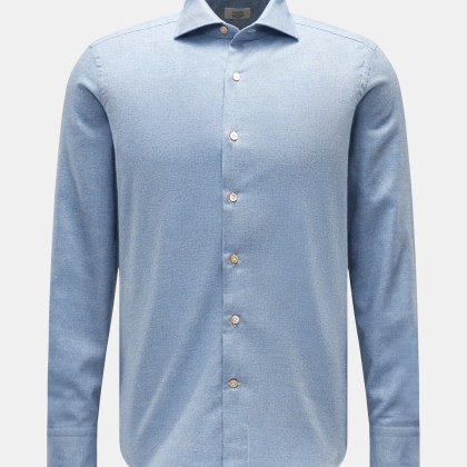 Gherardi - Herren - Casual Hemd Haifisch-Kragen rauchblau meliert Gherardi - Herren - Casual Hemd Haifisch-Kragen rauchblau meliert