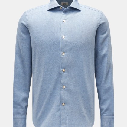 Gherardi - Herren - Casual Hemd Haifisch-Kragen rauchblau meliert Gherardi - Herren - Casual Hemd Haifisch-Kragen rauchblau meliert