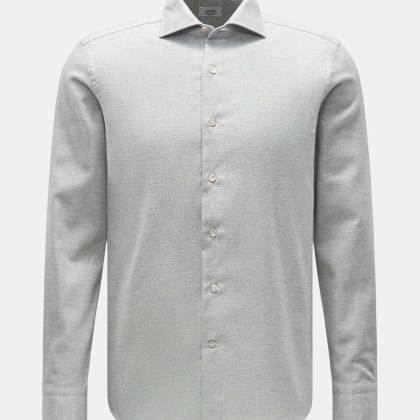 Gherardi - Herren - Casual Hemd Haifisch-Kragen hellgrau meliert Gherardi - Herren - Casual Hemd Haifisch-Kragen hellgrau meliert