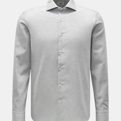 Gherardi - Herren - Casual Hemd Haifisch-Kragen hellgrau meliert Gherardi - Herren - Casual Hemd Haifisch-Kragen hellgrau meliert