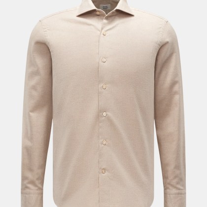 Gherardi - Herren - Casual Hemd Haifisch-Kragen beige Gherardi - Herren - Casual Hemd Haifisch-Kragen beige