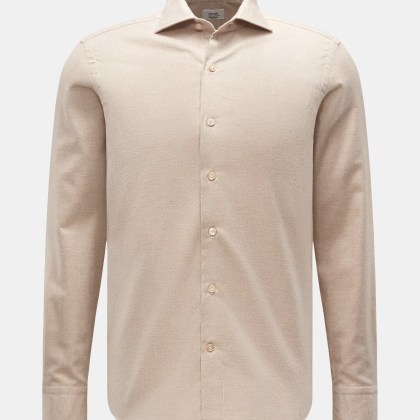 Gherardi - Herren - Casual Hemd Haifisch-Kragen beige Gherardi - Herren - Casual Hemd Haifisch-Kragen beige