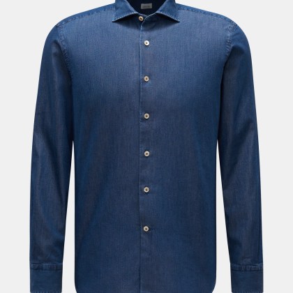 Gherardi - Herren - Chambray-Hemd Haifisch-Kragen dunkelblau Gherardi - Herren - Chambray-Hemd Haifisch-Kragen dunkelblau