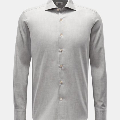 Gherardi - Herren - Casual Hemd Haifisch-Kragen grau meliert Gherardi - Herren - Casual Hemd Haifisch-Kragen grau meliert