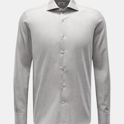 Gherardi - Herren - Casual Hemd Haifisch-Kragen grau meliert Gherardi - Herren - Casual Hemd Haifisch-Kragen grau meliert