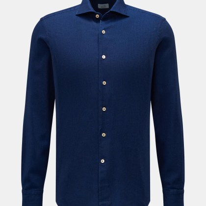 Gherardi - Herren - Casual Hemd Haifisch-Kragen navy Gherardi - Herren - Casual Hemd Haifisch-Kragen navy