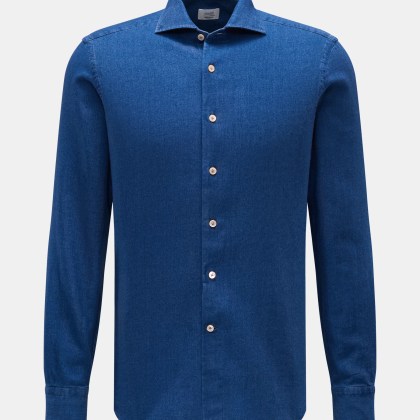 Gherardi - Herren - Casual Hemd Haifisch-Kragen dunkelblau Gherardi - Herren - Casual Hemd Haifisch-Kragen dunkelblau