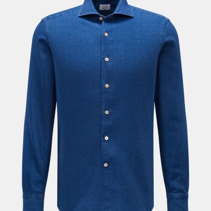 Gherardi - Herren - Casual Hemd Haifisch-Kragen dunkelblau Gherardi - Herren - Casual Hemd Haifisch-Kragen dunkelblau