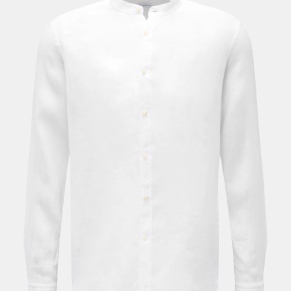 von Braun - Herren - Leinenhemd Grandad-Kragen weiß von Braun - Herren - Leinenhemd Grandad-Kragen weiß