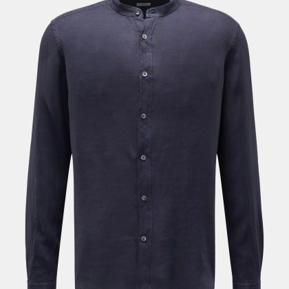 von Braun - Herren - Leinenhemd Grandad-Kragen navy von Braun - Herren - Leinenhemd Grandad-Kragen navy