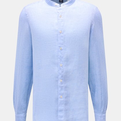 Finamore - Herren - Leinenhemd %27Lorenzo Gaeta%27 Grandad-Kragen hellblau Finamore - Herren - Leinenhemd %27Lorenzo Gaeta%27 Grandad-Kragen hellblau