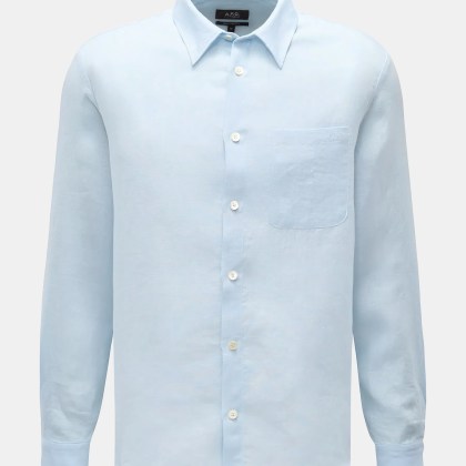 A.P.C. - Herren - Leinenhemd Kent-Kragen %27Liaek%27 hellblau A.P.C. - Herren - Leinenhemd Kent-Kragen %27Liaek%27 hellblau